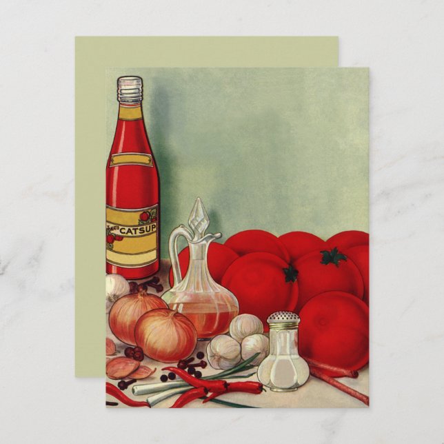 Vintage Italian Foods Tomato Catsup Invitation (Front/Back)