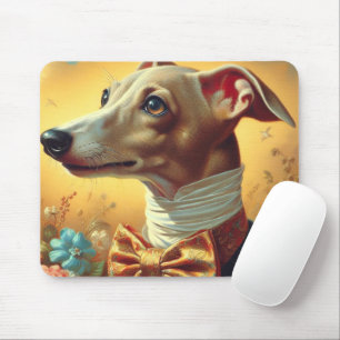 Vintage Italian Greyhound Dog Painting Mouse Mat