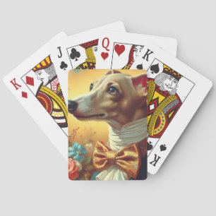 Vintage Italian Greyhound Dog Painting Playing Cards