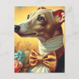 Vintage Italian Greyhound Dog Painting Postcard