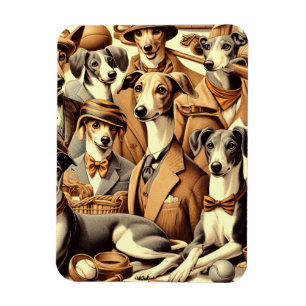 Vintage Italian Greyhound Illustration Magnet