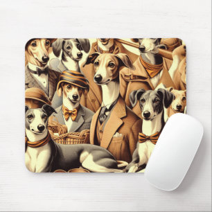 Vintage Italian Greyhound Illustration Mouse Mat