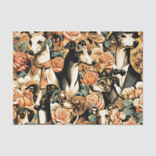 Vintage Italian Greyhound Illustration Tissue Paper
