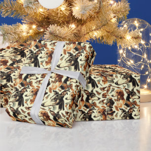 Vintage Italian Greyhound Illustration Wrapping Paper