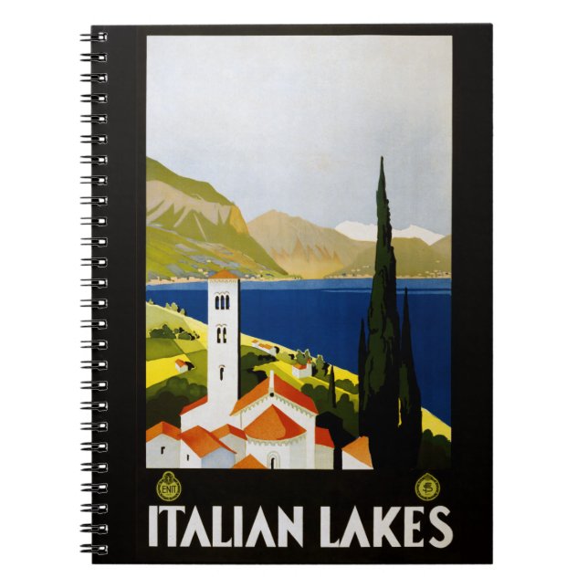 Vintage Italian Lakes Italy notebook (Front)