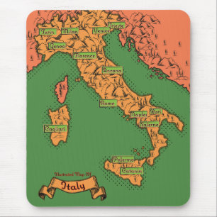 Vintage Italian map Mouse Mat