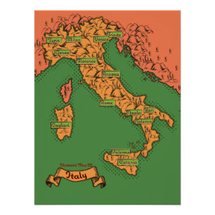 Vintage Italian map Poster