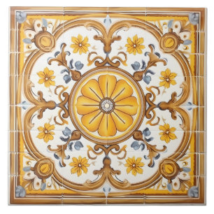 Vintage Italian Mediterranean Pattern Tile