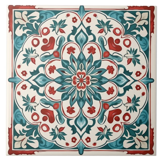 Vintage Italian Mediterranean Pattern Tile (Front)