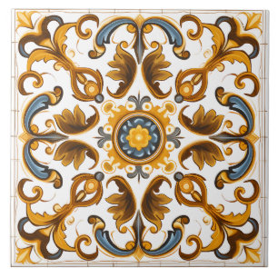 Vintage Italian Mediterranean Pattern Tile