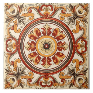 Vintage Italian Mediterranean Pattern Tile