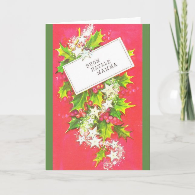 Vintage Italian Mother Christmas Greeting Card (Front)