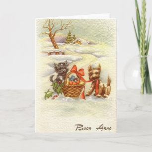 Vintage Italian New Year Greeting Card