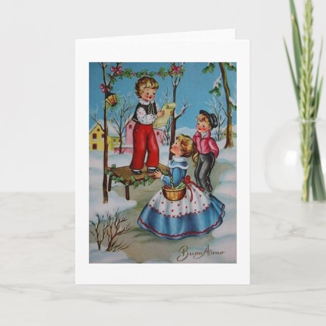 Vintage Italian New Year's Greeting Card (Front)