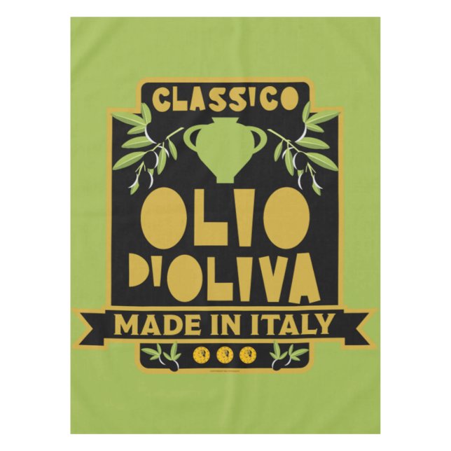 Vintage Italian Olive Oil   Tablecloth (Front)