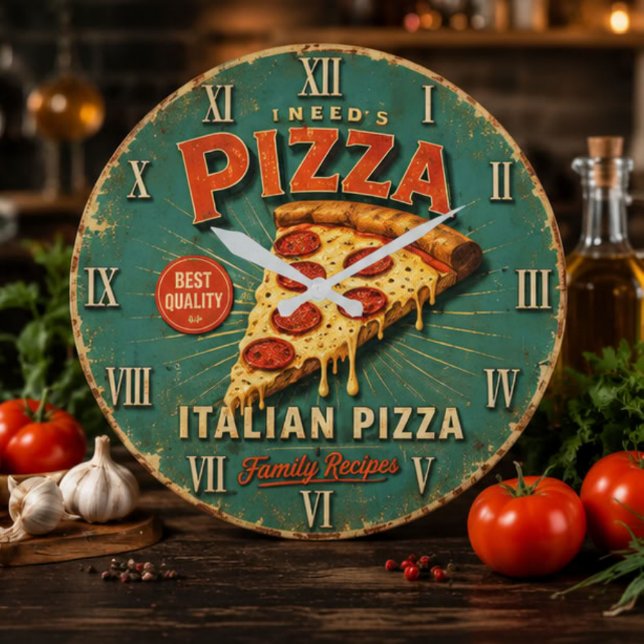 Vintage Italian Pizza Large Clock (Creator Uploaded)