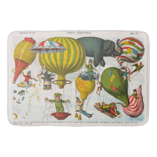 Vintage Italian Political Balloon Cartoon Bath Mat