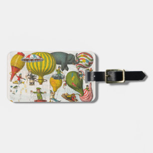 Vintage Italian Political Balloon Cartoon Luggage Tag