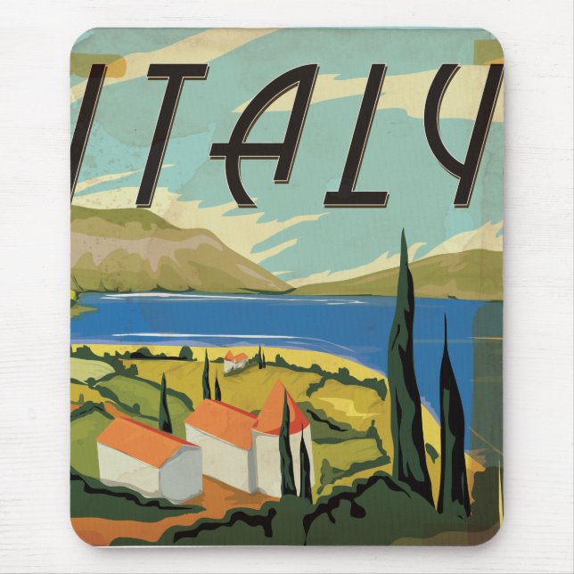 Vintage Italian Poster Mouse Mat (Front)