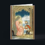 Vintage Italian Religious Christmas Greeting Card<br><div class="desc">Retro / Vintage Italian Christmas greeting card.  Baby Jesus and Blessed Mother being adored by two beautiful shepherd children!  Buon Natale!</div>