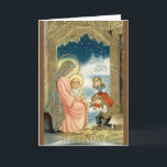 Vintage Italian Religious Christmas Greeting Card<br><div class="desc">Retro / Vintage Italian Christmas greeting card.  Baby Jesus and Blessed Mother being adored by two beautiful shepherd children!  Buon Natale!</div>