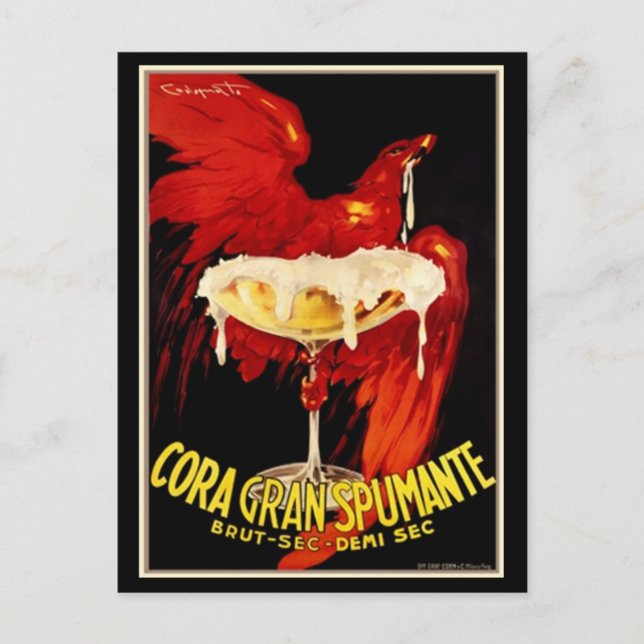Vintage Italian Spumante Advertisement Postcard (Front)