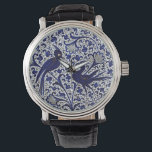 Vintage Italian-Style Wedding Anniversary Gift Watch<br><div class="desc">Image from a vintage majolica plate from Italy decorated in the celebrated Pomegranate floral style in blue,  white,  and gold dating back to Renaissance Era. A perfect elegant wedding,  anniversary,  birthday,  valentine's gift.</div>