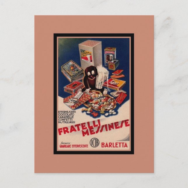 Vintage Italian sweets advertising Postcard (Front)