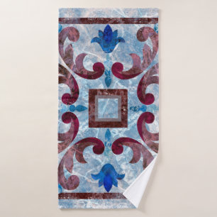 Vintage Italian tile with Moroccan patternabstract Bath Towel