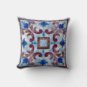 Vintage Italian tile with Moroccan patternabstract Cushion