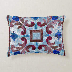 Vintage Italian tile with Moroccan patternabstract Decorative Cushion