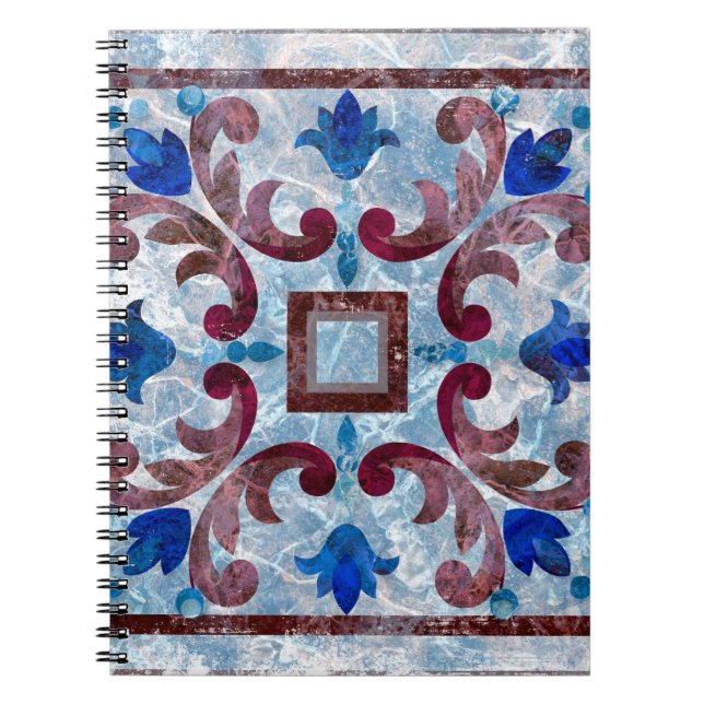 Vintage Italian tile with Moroccan patternabstract Notebook (Front)