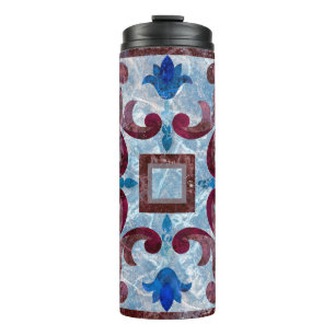 Vintage Italian tile with Moroccan patternabstract Thermal Tumbler