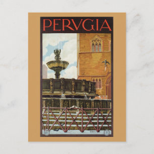 Vintage Italian travel ad Perugia Postcard