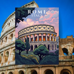 Vintage Italian Travel Rome Italy Colosseum Postcard