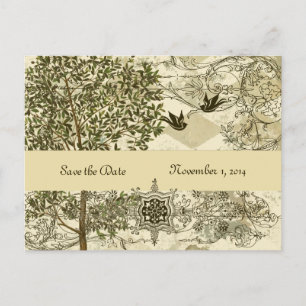 Vintage Italian Verdigris Save the Date Announcement Postcard
