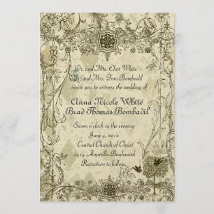 Vintage Italian Verdigris Wedding Invitation