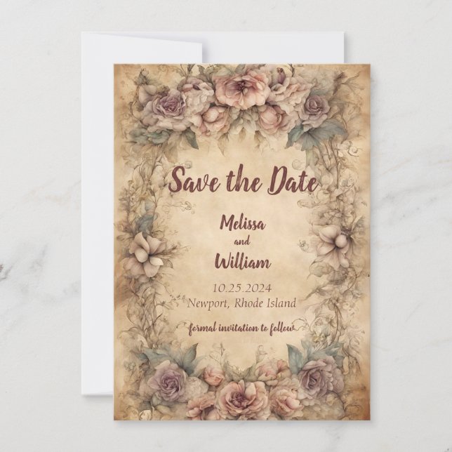 Vintage Italian Wedding Save The Date (Front)