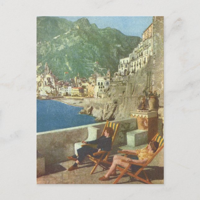 Vintage Italy,  Amalfi coast 1930s Postcard (Front)