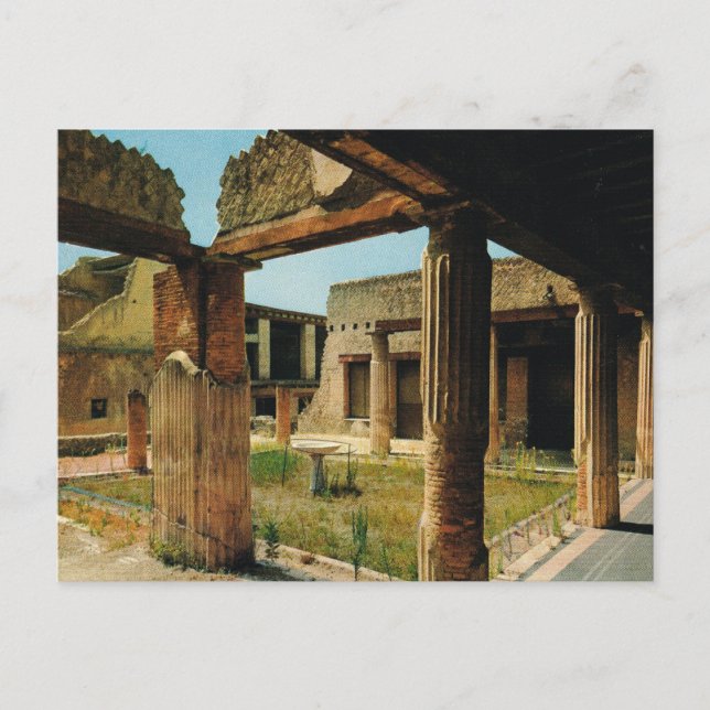 Vintage Italy, Antiquities, Herculaneum Postcard (Front)