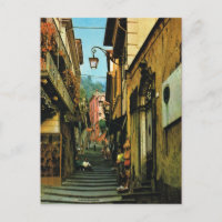 Vintage Italy Bellagio Street of steps