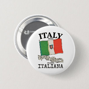 Vintage Italy Country Flag 6 Cm Round Badge