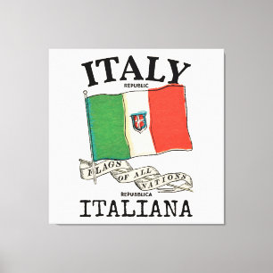 Vintage Italy Country Flag Canvas Print