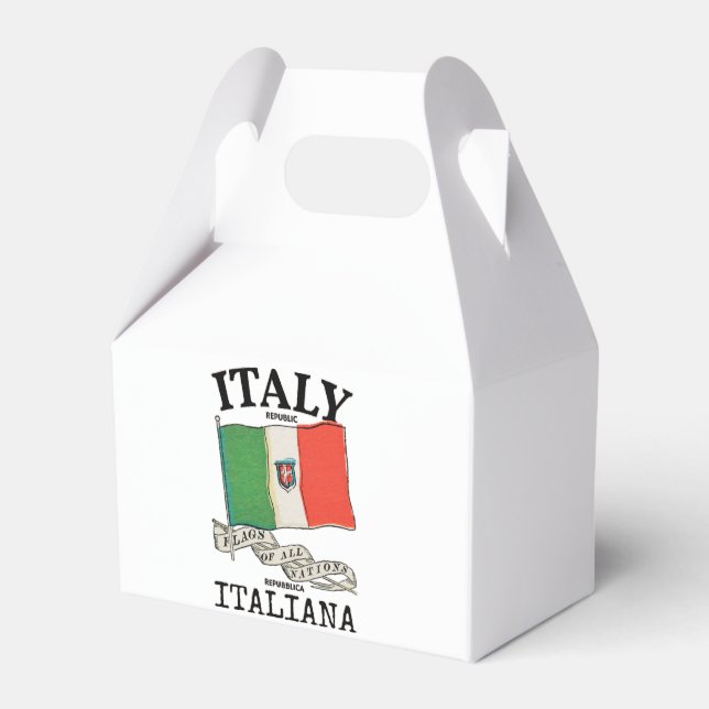 Vintage Italy Country Flag Favour Box (Front Side)