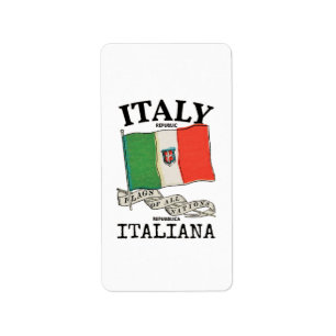 Vintage Italy Country Flag Label
