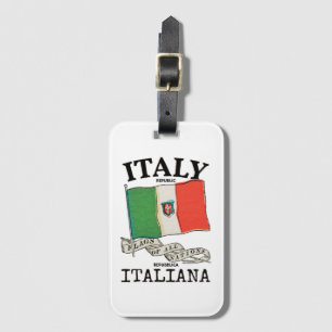 Vintage Italy Country Flag Luggage Tag