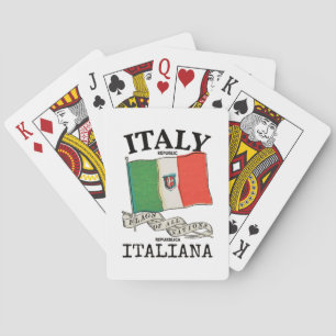 Vintage Italy Country Flag Playing Cards