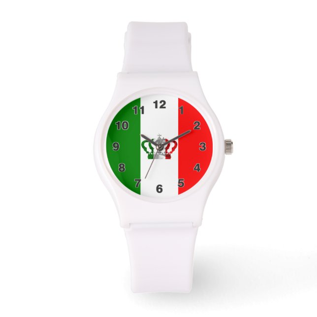 Vintage italy Crown Italian Flag Watch (Front)