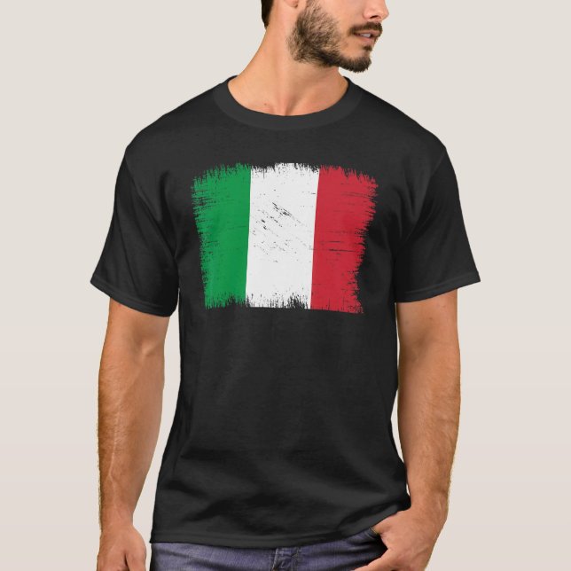 Vintage Italy Flag Italian Independence Day T-Shirt (Front)
