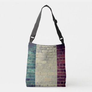 Vintage Italy flag on a brick wall Crossbody Bag